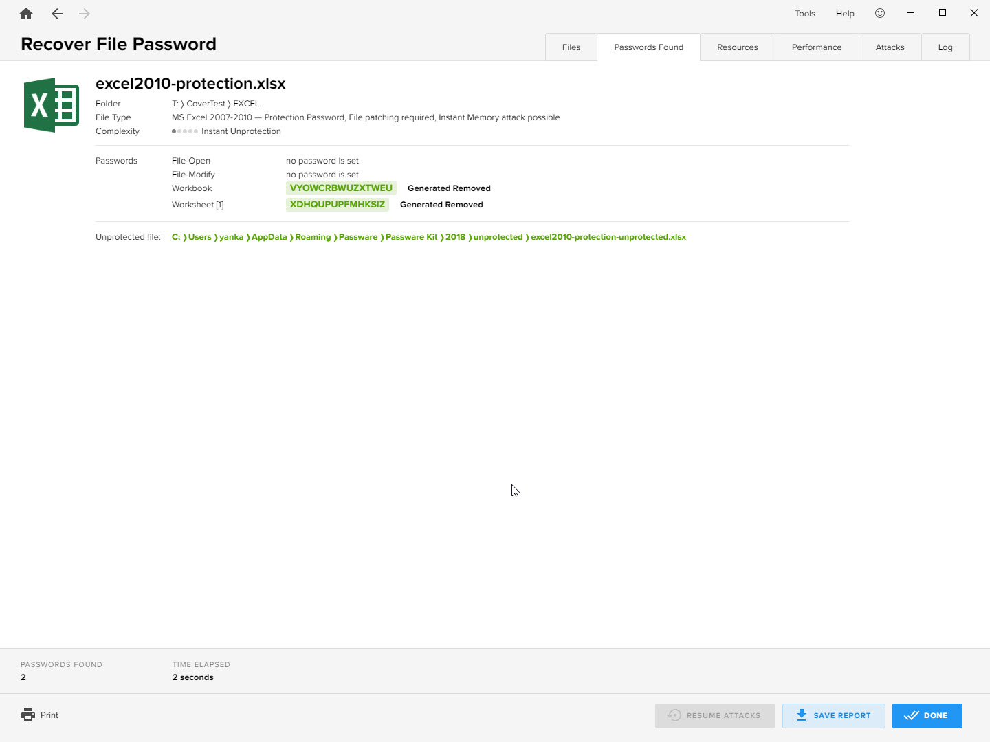 Excel Key - the fastest way to recover a lost excel password