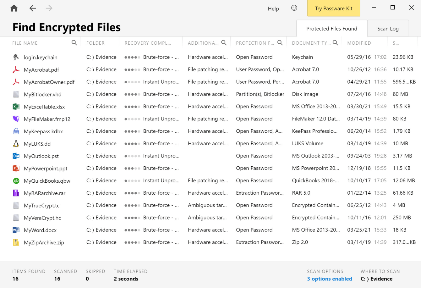 Passware Encryption Analyzer