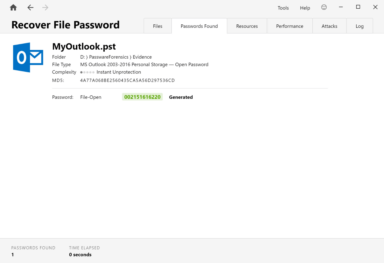 Outlook Passwords