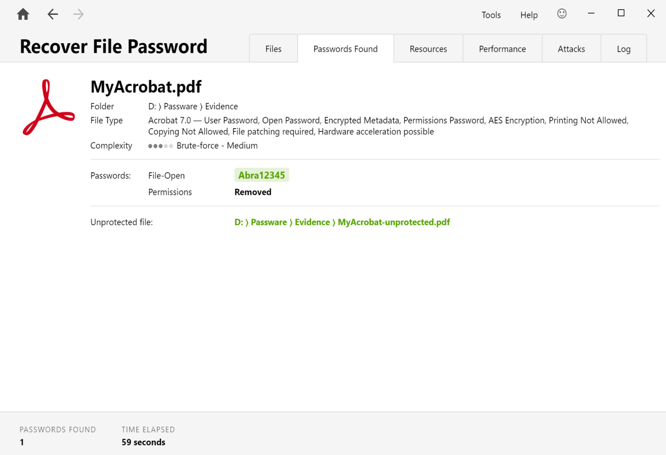 Passwords, PDF