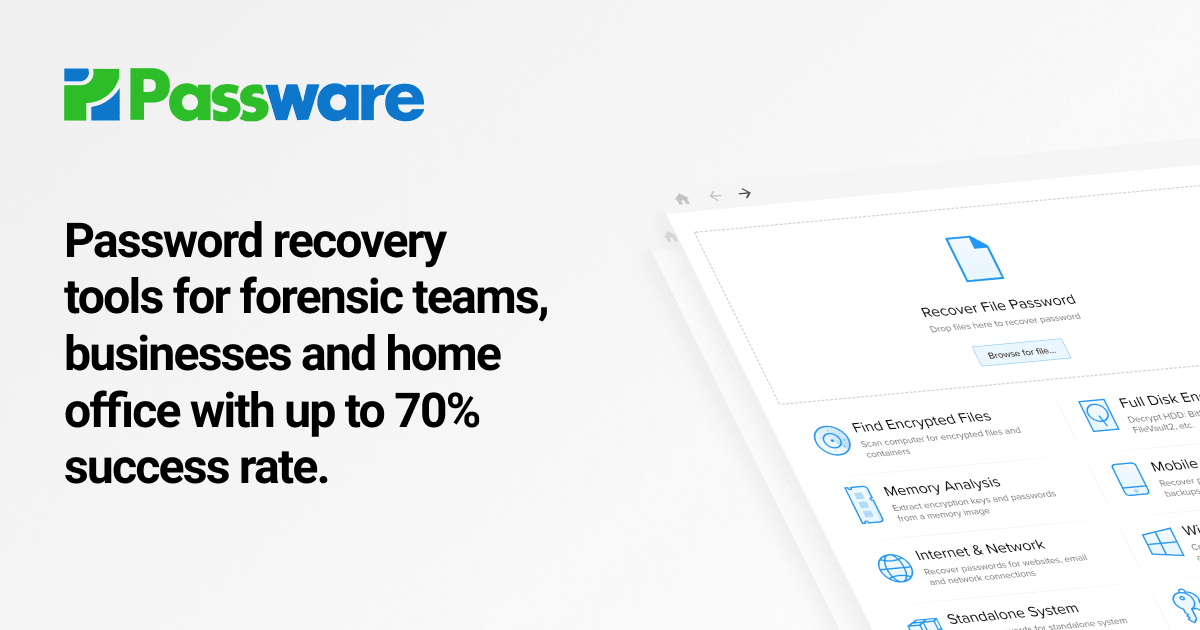 Password recovery tools by Passware